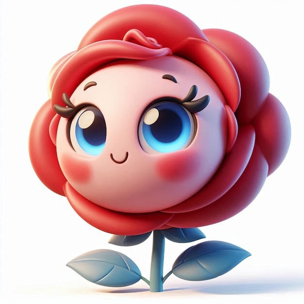 cute rose Cartoon 3d