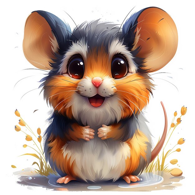 Cute Scurry Mouse Cartoon Vector Icon Illustration