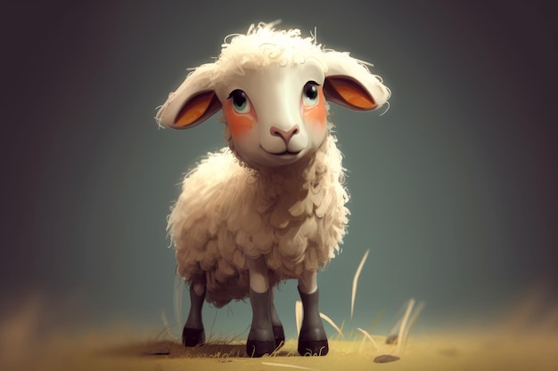 Cute sheep cartoon Generate Ai