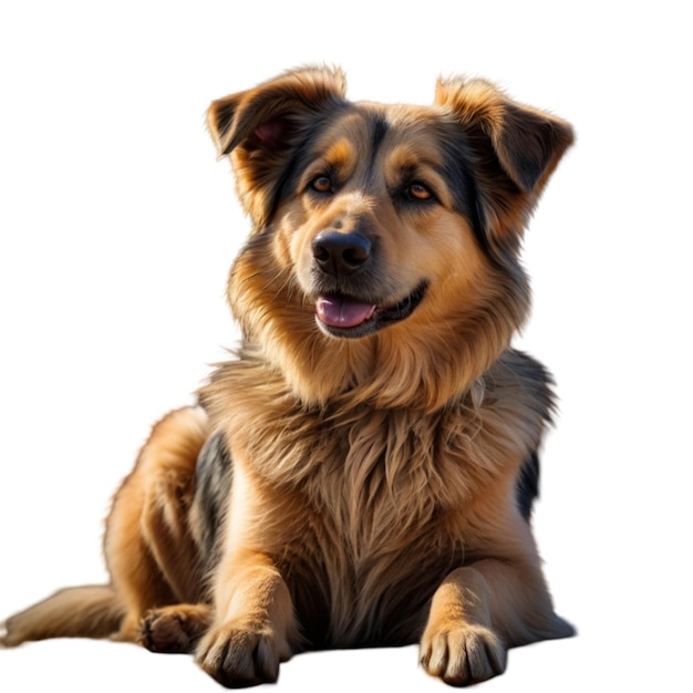 Cute Shepherd dog posing isolated over