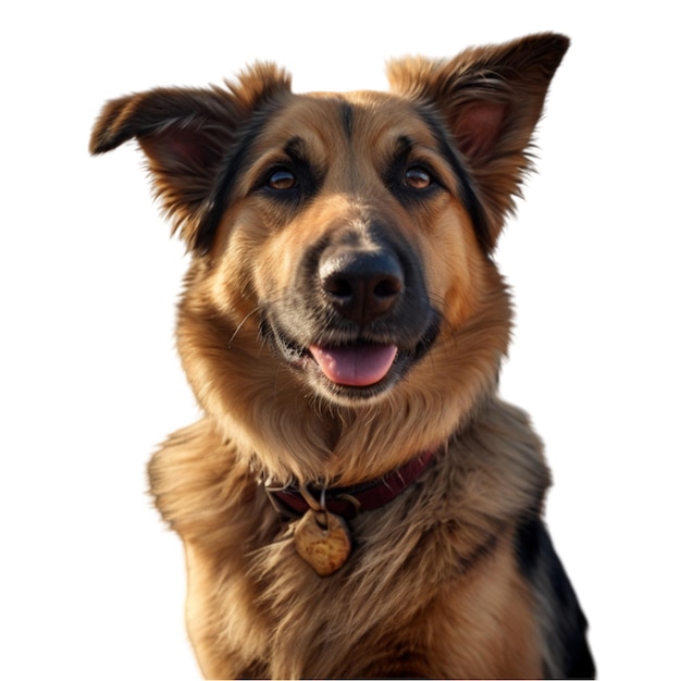 Cute Shepherd dog posing isolated over