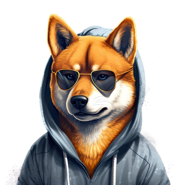 Cute shiba inu dog generative ai illustration