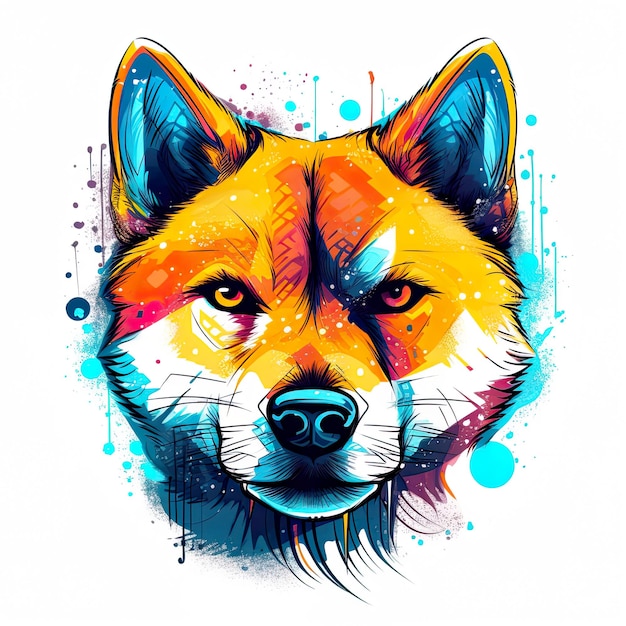 Cute shiba inu dog generative ai illustration