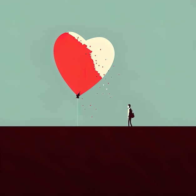 Cute and simple minimalist valentine's background image