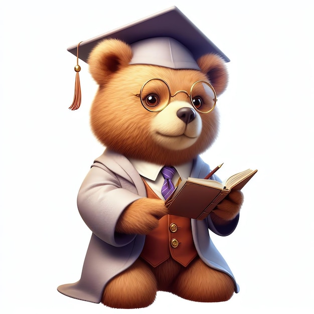 Cute Smart Teddy Bear Mascot