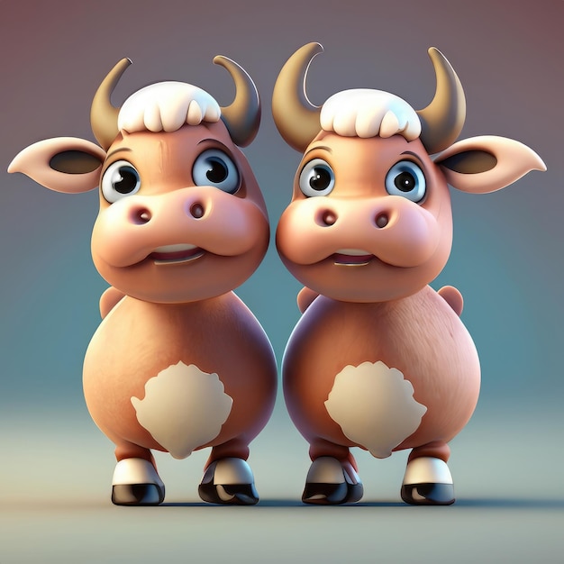 cute smile OX 3d character