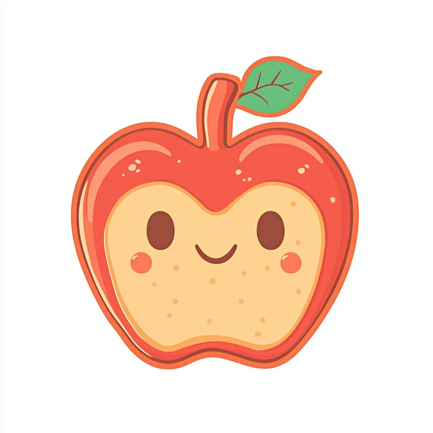 Photo cute smiling apple illustration