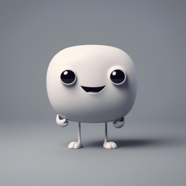 cute smiling cartoon character 3D rendering 3D illustration cute smiling cartoon character 3D