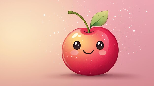 Cute Smiling Red Apple Cartoon Character