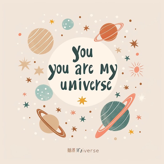 Photo a cute spacethemed typographical design featuring the words you are my universe