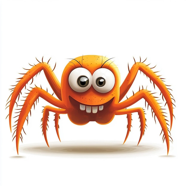 cute spider cartoon character with isolated background generated by AI