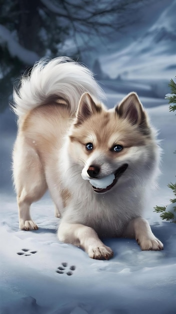 Cute spitz dog