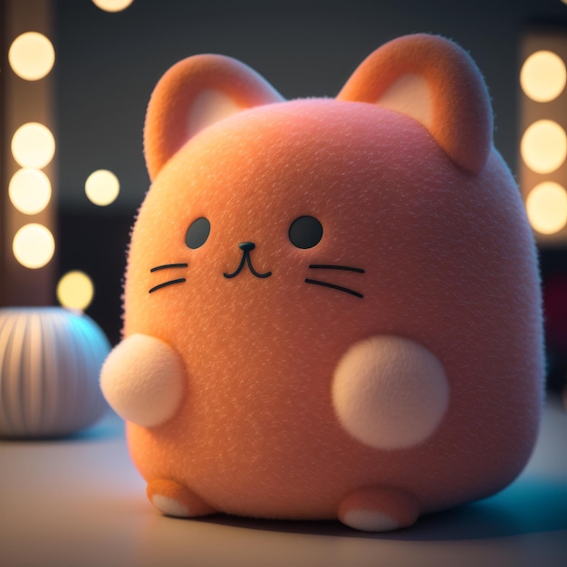 Cute Squishy Cat Plush Toy Illustration