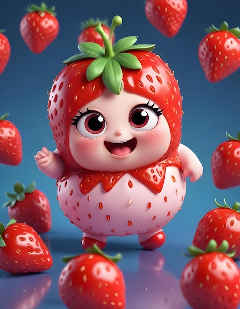 Photo cute strawberry background