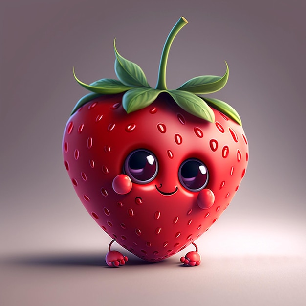 Cute Strawberry Character Using Generative AI