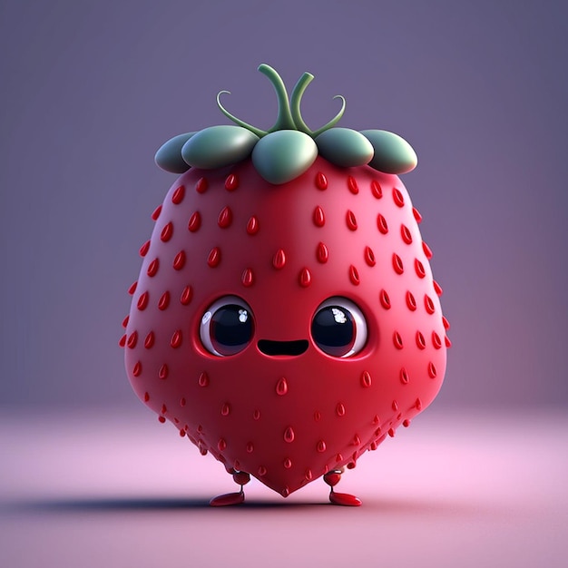 Cute Strawberry Character Using Generative AI