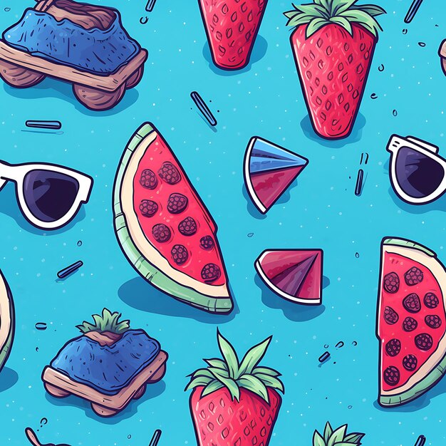 Cute summer seamless pattern