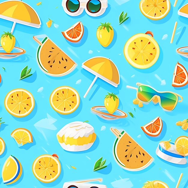 Cute summer seamless pattern