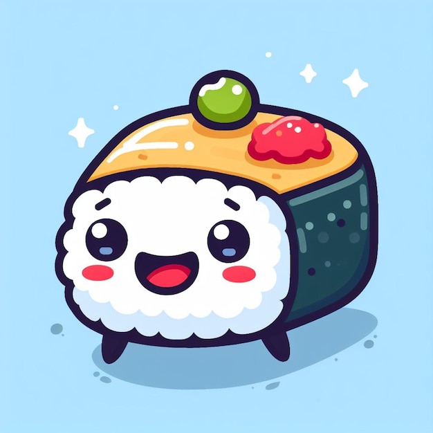 Photo cute sushi cartoon illustration