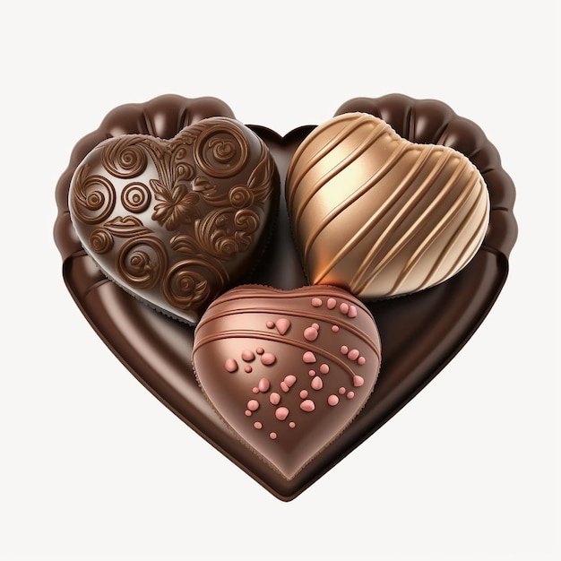 Cute Sweet Brown Chocolates Digital Valentine Art