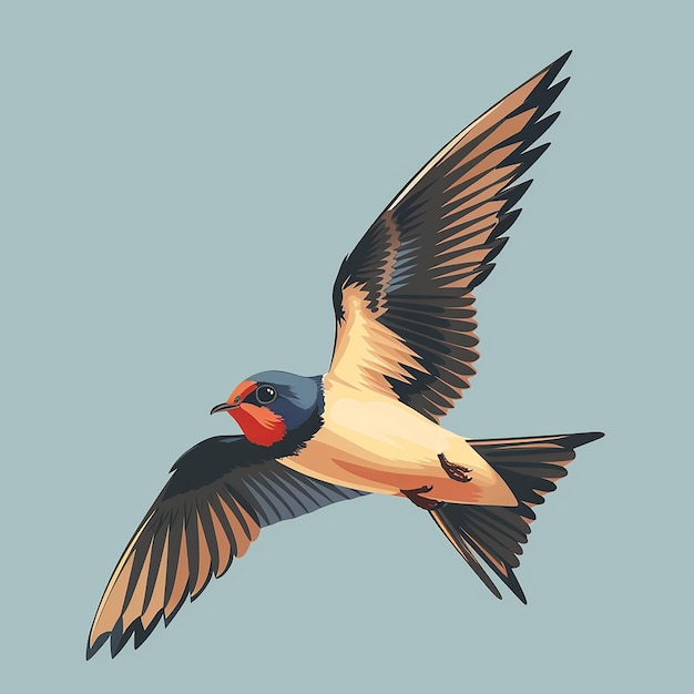 Cute Swift Flying Fast Cartoon Vector Icon