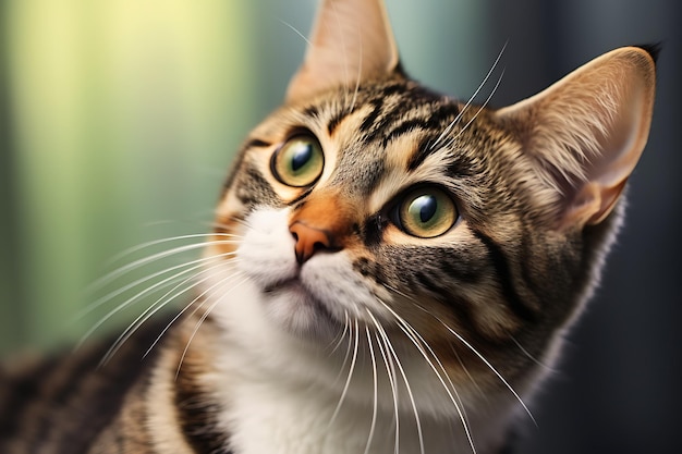 Cute Tabby European Shorthair close up shot