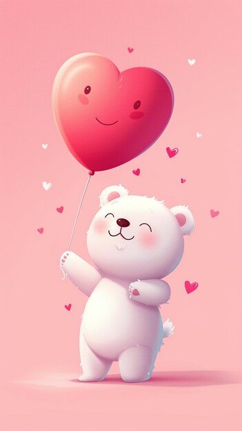 A Cute Teddy Bear in Pink Background