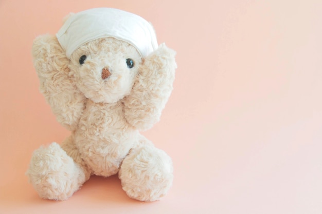 A cute teddy bear smiling and looking at the camera for a good portrait of beautiful