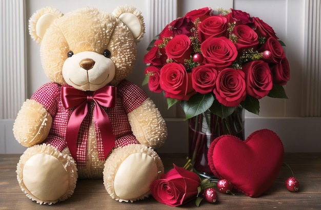 Cute Teddy Bear Valentine's Day Cute Gift for Your Wife Girlfriend Generative AI