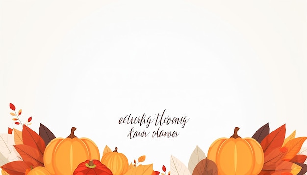 cute thanksgiving frame card template minimalist flat vector colors