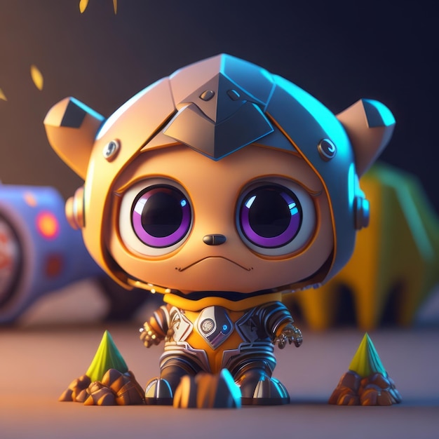 cute tiny 3d hyper realistic animated robster