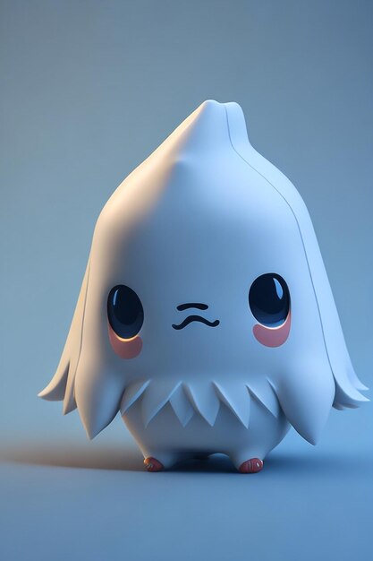 Cute tiny hyperrealistic anime ghost chibi