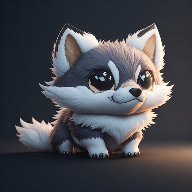 Cute tiny hyperrealistic Anime wolf from pokemon 10