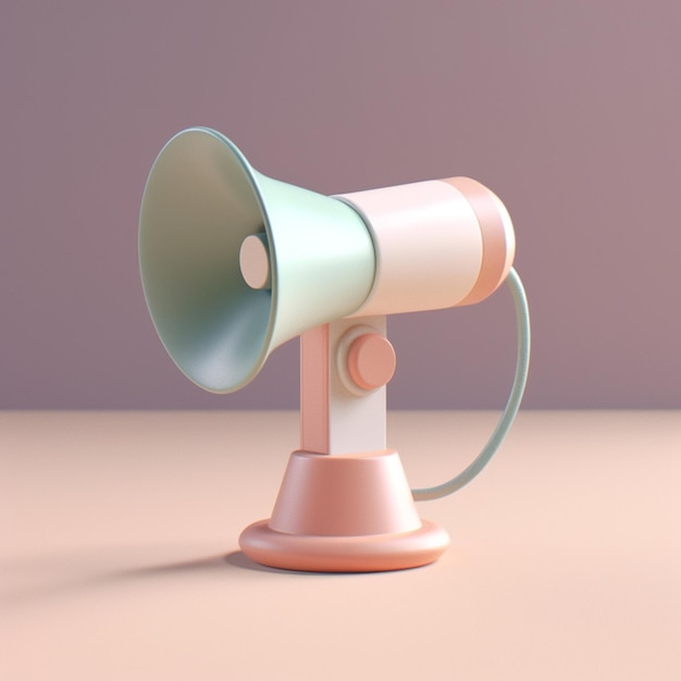 Cute tiny isometric Modern Style Megaphone with Generative AI