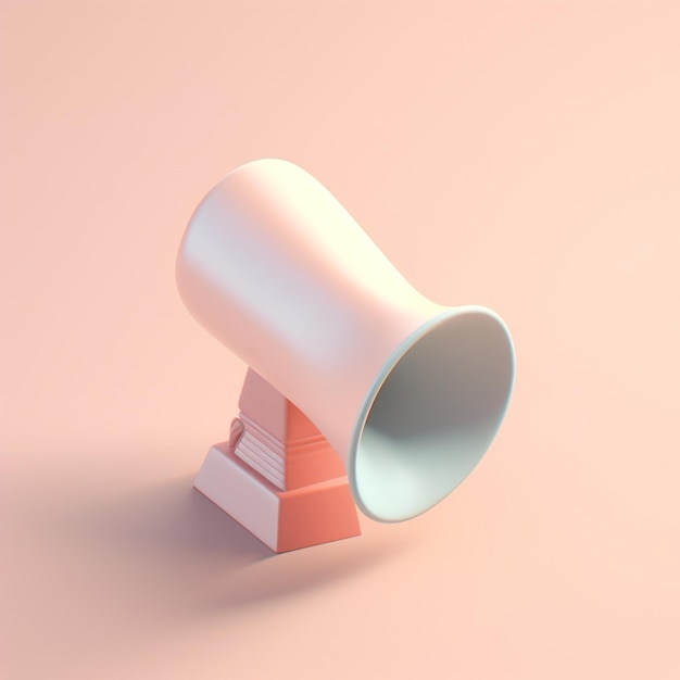 Cute tiny isometric Modern Style Megaphone with Generative AI