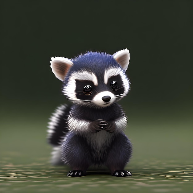 Cute tiny little Raccoon cub Generative AI