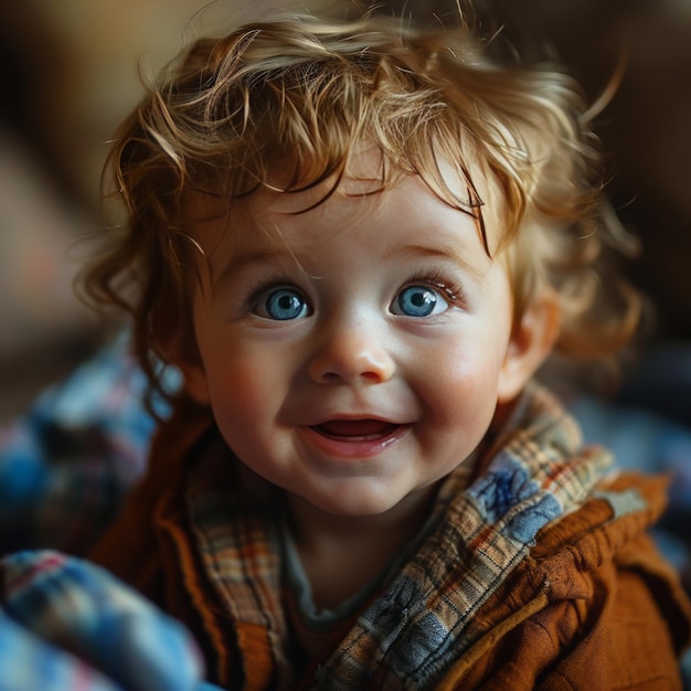 Cute toddle looking at camera with blur background