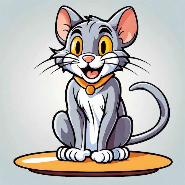 Cute tom and jerry cartoon vector illustration