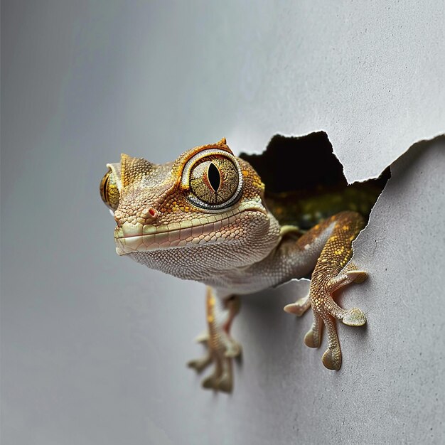 Cute Toy Anoles Sticking Their Heads Out