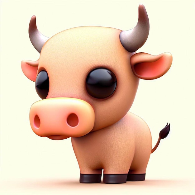 a cute toy cow with big horns