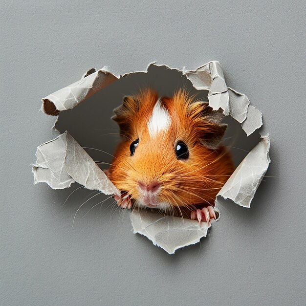 Cute Toy Guinea Pig Sticking Its Head Out