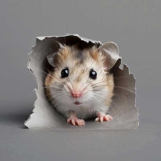 Cute Toy Hamster Sticking Its Head Out