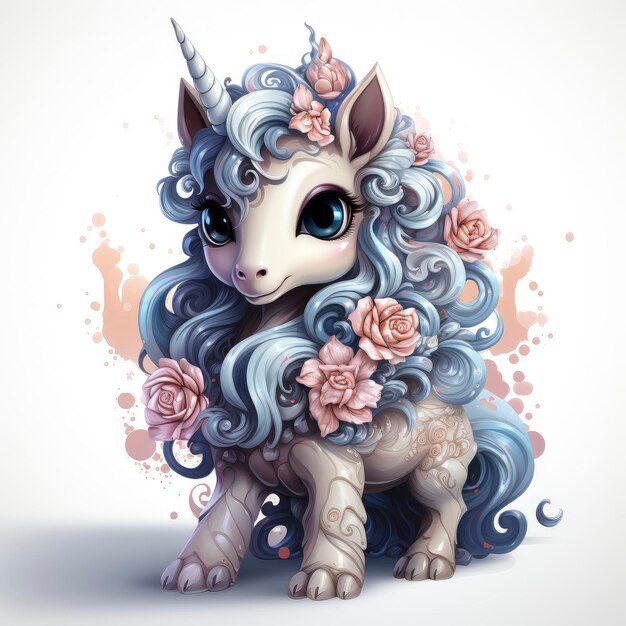 Cute Unicorn illustration Unicorn kawaii chibi drawing style Unicorn cartoon