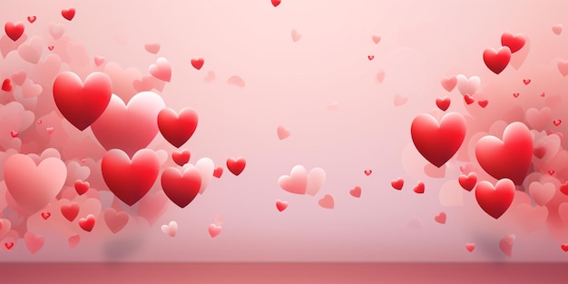 cute valentines day background with hearts and greeting message