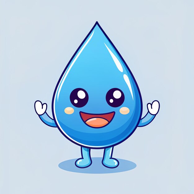 Photo cute water element cartoon vector icon illustration nature object icon concept isolated premium vector flat cartoon style