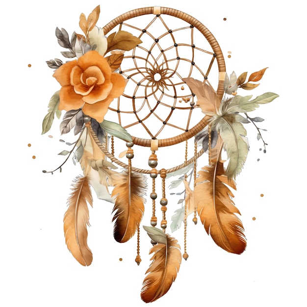 Cute watercolor Dream Catcher illustration