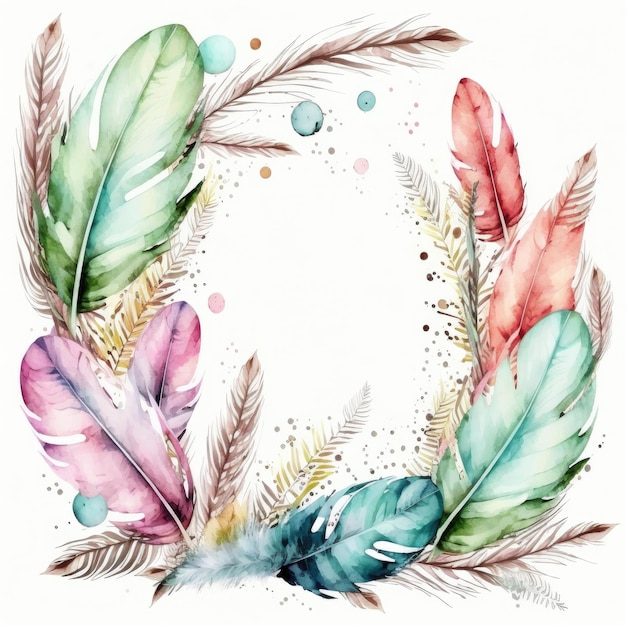 Cute Watercolor Easter Greeting Card Illustration AI Generative