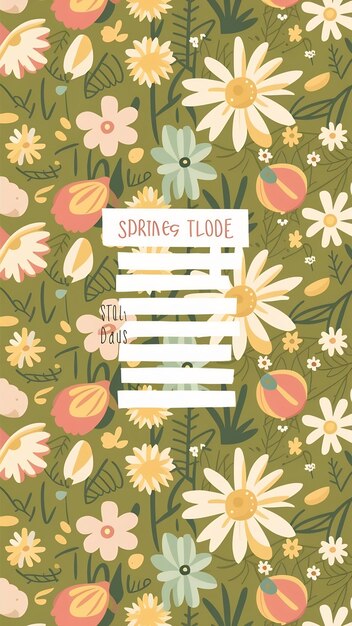 Photo cute weekly planner template with spring vibe and flower pattern cartoon style stories template