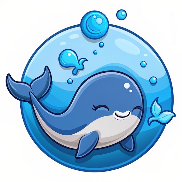 Cute Whale Sleeping Cartoon Vector Icon Illustration Animal Nature Icon Concept Isolated Premium Vector Flat Cartoon Style