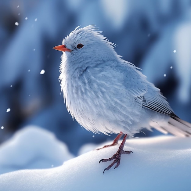 Cute white bird sitting images Generative AI